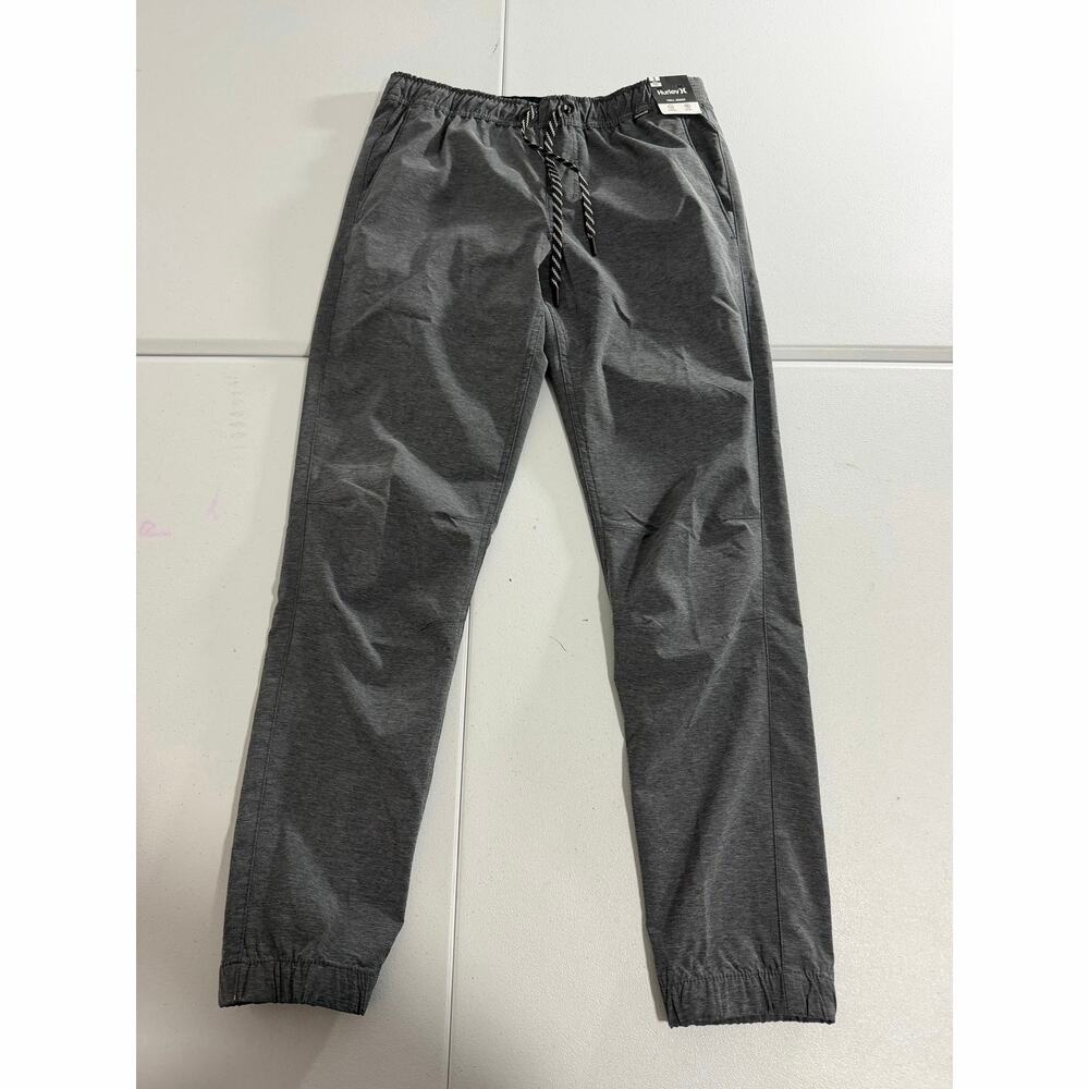 NWT Hurley Twill Jogger Pants Mens Size Small Heather Charcoal Gray Drawstring